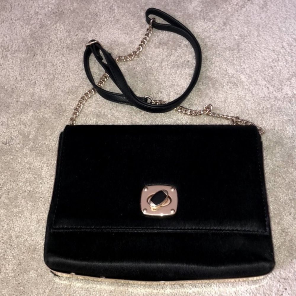 Gianni‎ Bini Genuine Hair-calf  Purse Shoulder Bag Black